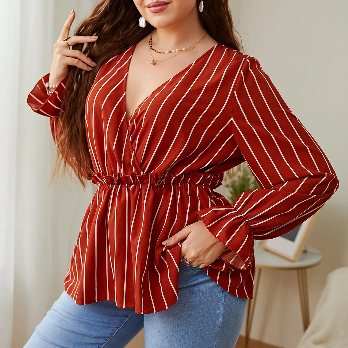 

Stripe Cotton Loose Korean Collar Foreigned Style Women Shirt Autumn Dress Women Casual 2025 Party Summer Elegantes Casual Y2k