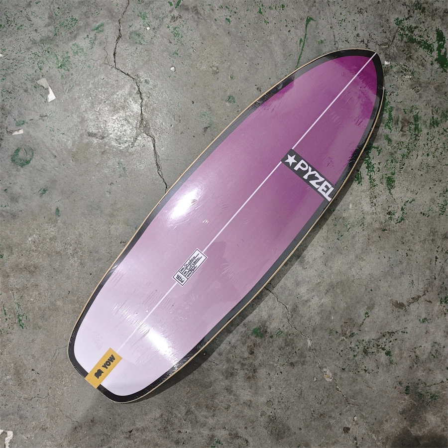 Komplettes Set YOW Land Surf Skateboard PYZEL Modell Rot und Blau Designs 33,5 Zoll mit doppelten geschwungenen Seiten, professionelle Qualität – Detail 7