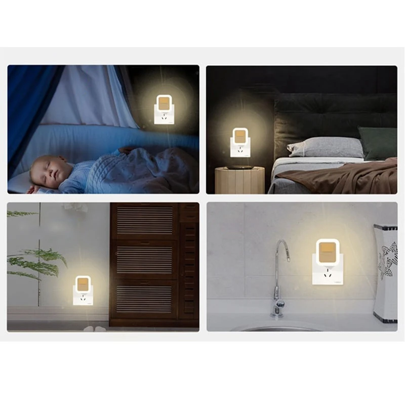 LED Night Light Socket With Motion Detector, Dimmable Energy-Saving Baby Light With Remote Control EU Plug