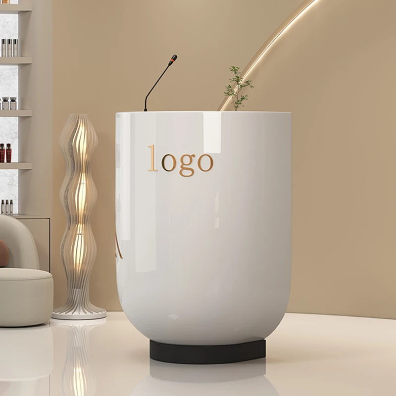 European Corner Reception Desks Design Minimalist Curved Executive Reception Desks Modern Company Mostrador Trendy Furniture