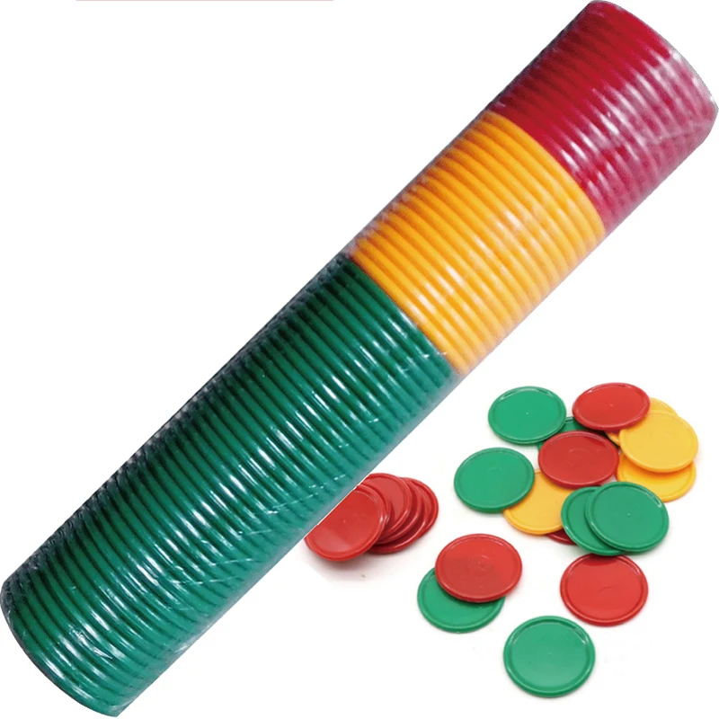 68pcs Colored 32MM plastic circular PVC wordless mahjong chips, game points, tokens, activity supplies, teaching tools MJ62