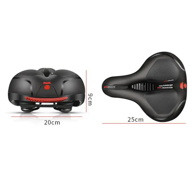 Shock Absorbing Bicycle Saddle Men\'s and Women\'s Hollow Breathable MTB Road Bike Saddle Big Butt Bicycle Seat Safety Warning