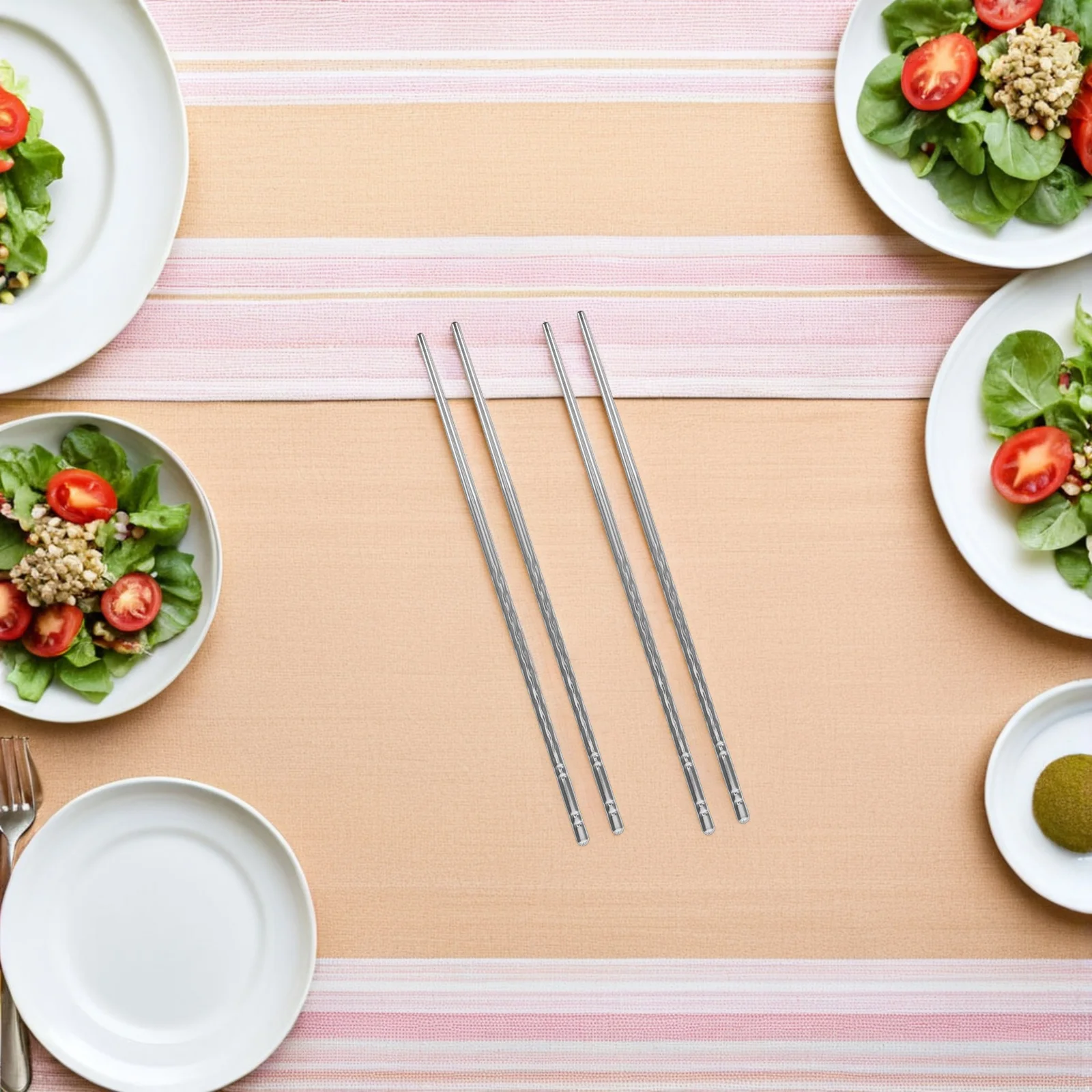 

5 Pairs Stainless Steel Spiral Chopsticks Reusable Metal Cooking Utensils Travel