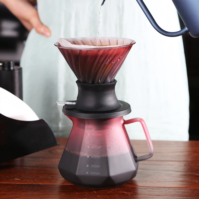 Immersion Dripper Switch Glass Pour Over Coffee Maker V Shape Drip Coffee Dripper and Filters V02 Coffee Set