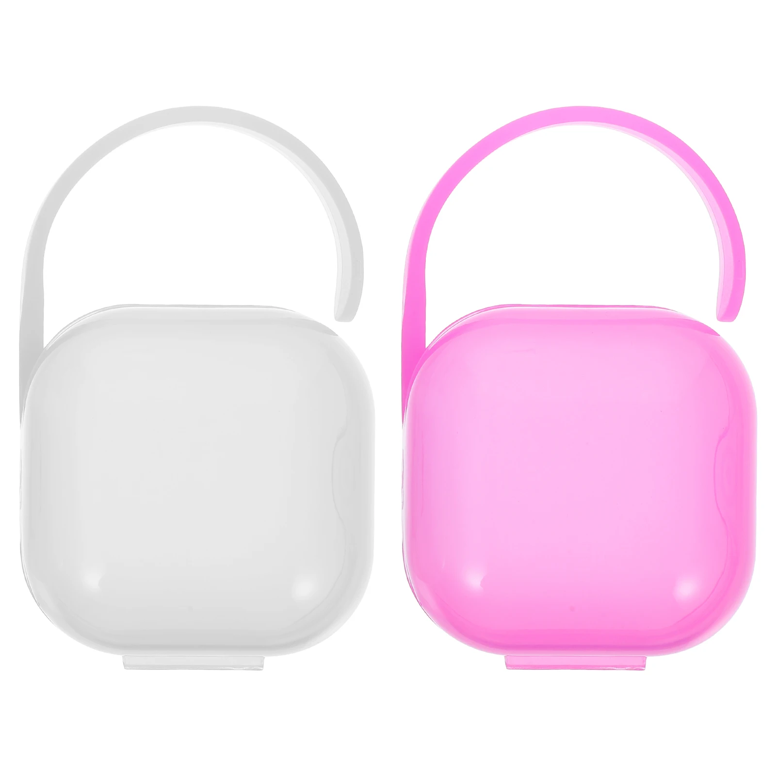 

2Pcs Baby Pacifier Holder Case Portable Storage Container Travel Blue White Dustproof Safe Material Infants Feeding