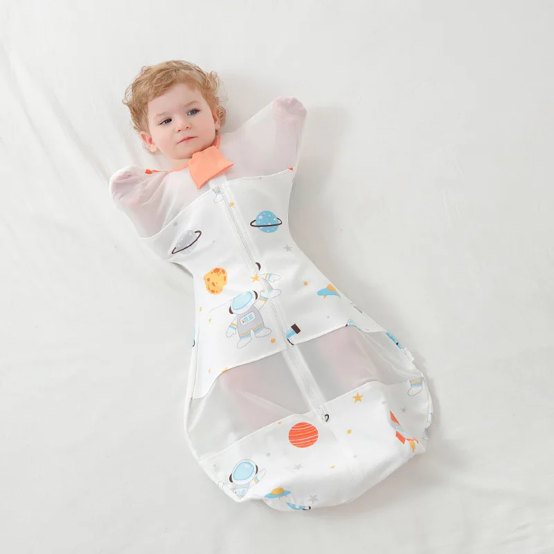 

Newborn Anti-Startle Swaddle Sleep Sack - Mesh Cotton, Surrender-Style, Anti-Kick Wrap for Spring/Summer/Autumn