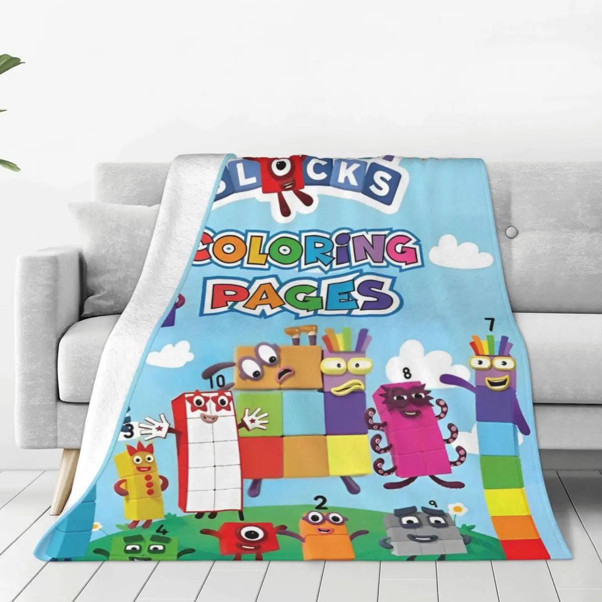 N-Numberblocks-s Cartoon Blankets Flannel Summer Air Conditioning Anime Multi-function Warm Throw Blanket for Sofa Bedspreads