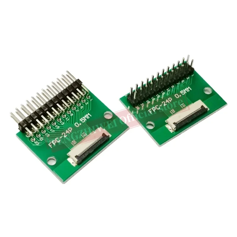 5 Stuks Ffc/Fpc Adapter Board 0.5Mm-24P Tot 2.54Mm Gelaste 0.5Mm-24P Flip-Top Connector Gelaste Rechte En Gebogen Pin Headers