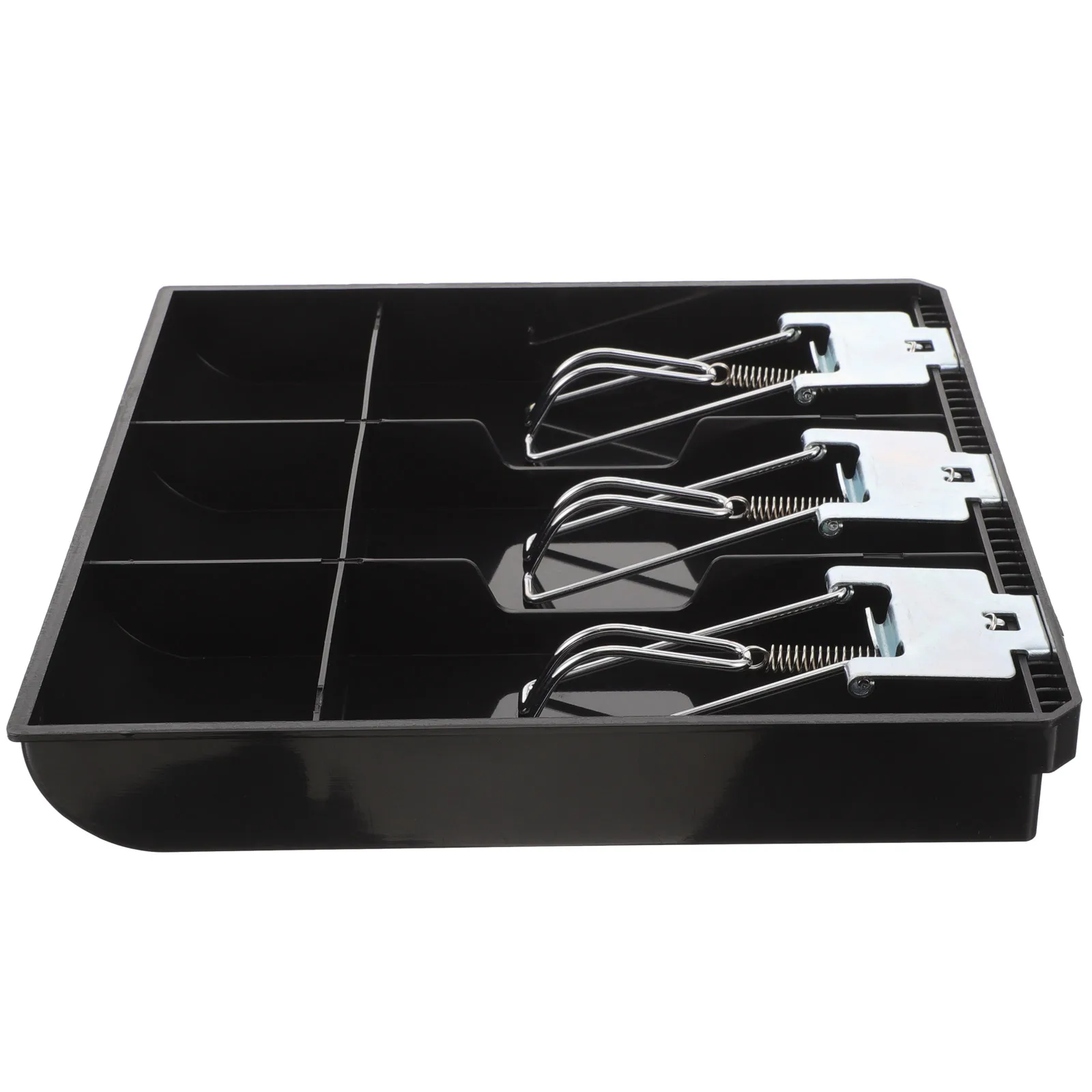 Cash Register Drawer Tray Insert 3 Bill 3 Coin Compartments Black Money Organizer For Stores Supermarkets