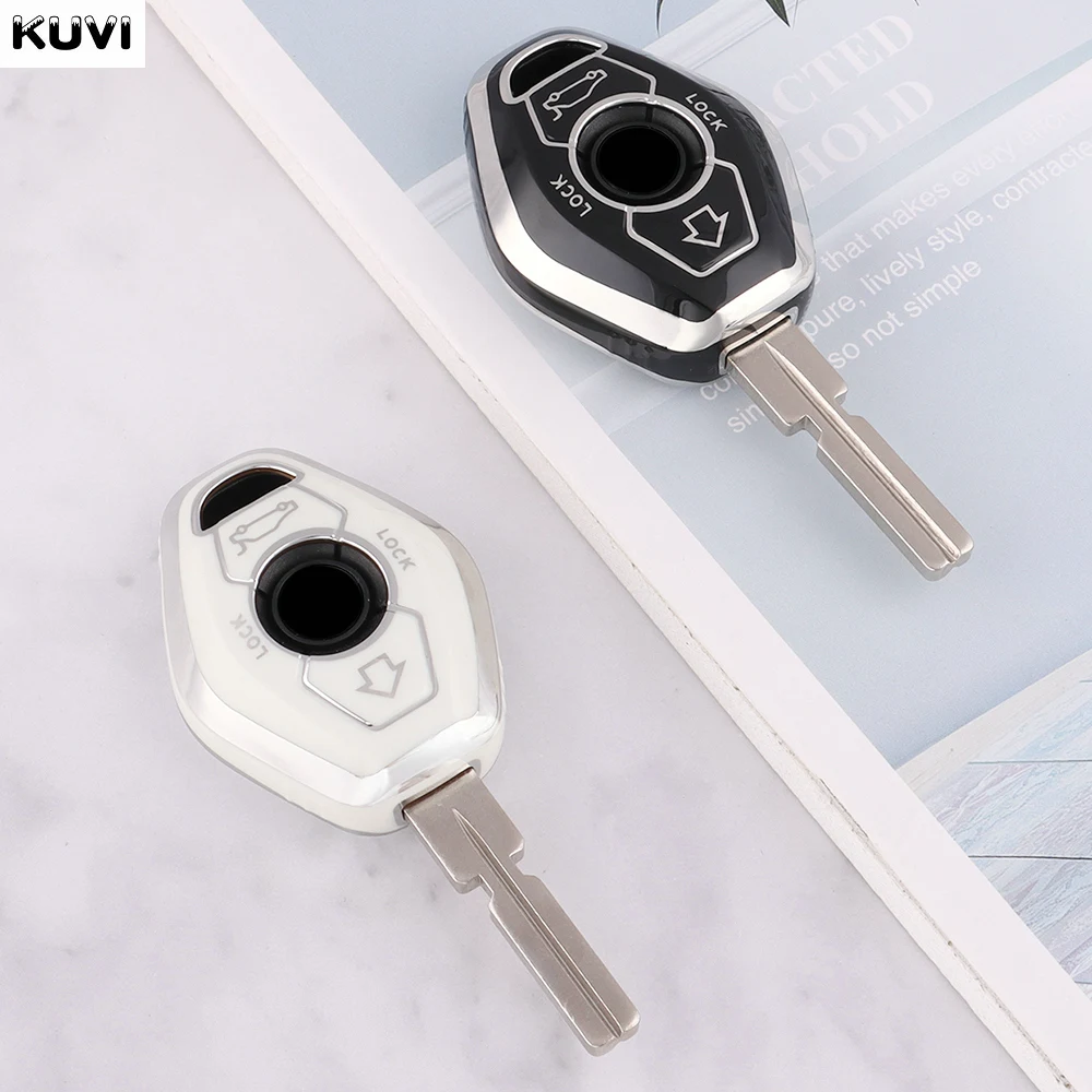 Fashion TPU Car Key Case Cover Shell For BMW EWS X3 X5 Z3 Z4 1 3 5 7 Series E38 E39 E46 3 Buttons Protected Fob Bag Accessories