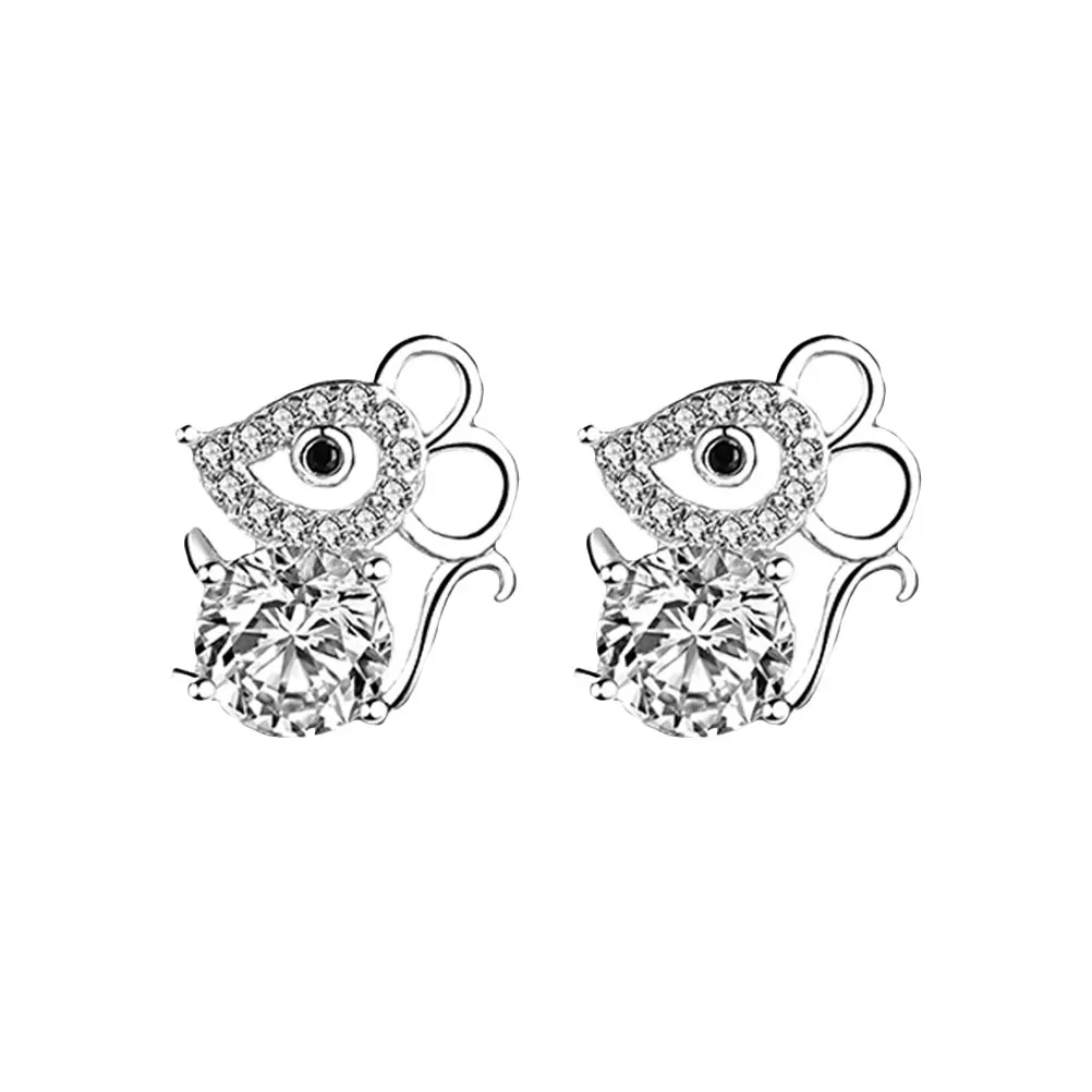 

Sterling Silver Earrings Mouse Year Jewelry Full Woman