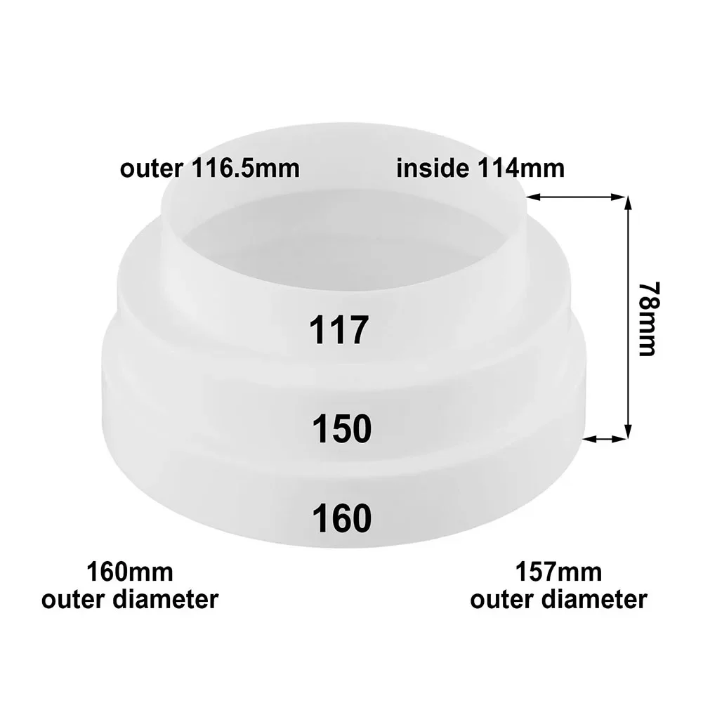 Reducing Connector Set Dia 117 150 160 Mm Exhaust Air Reducer ABS Reduction Pipe Split Reducer Set Building Materials Supplies