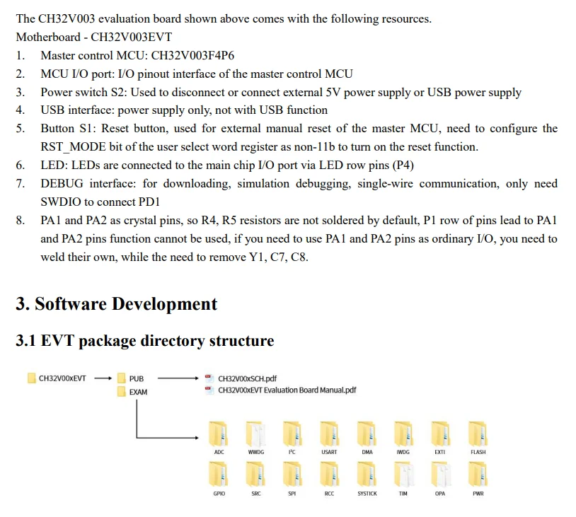 Ch32v003 Development Board Kit ch32v003/ch32v203 Evaluierung karte wch qingke risc Lernkit – Detail 3