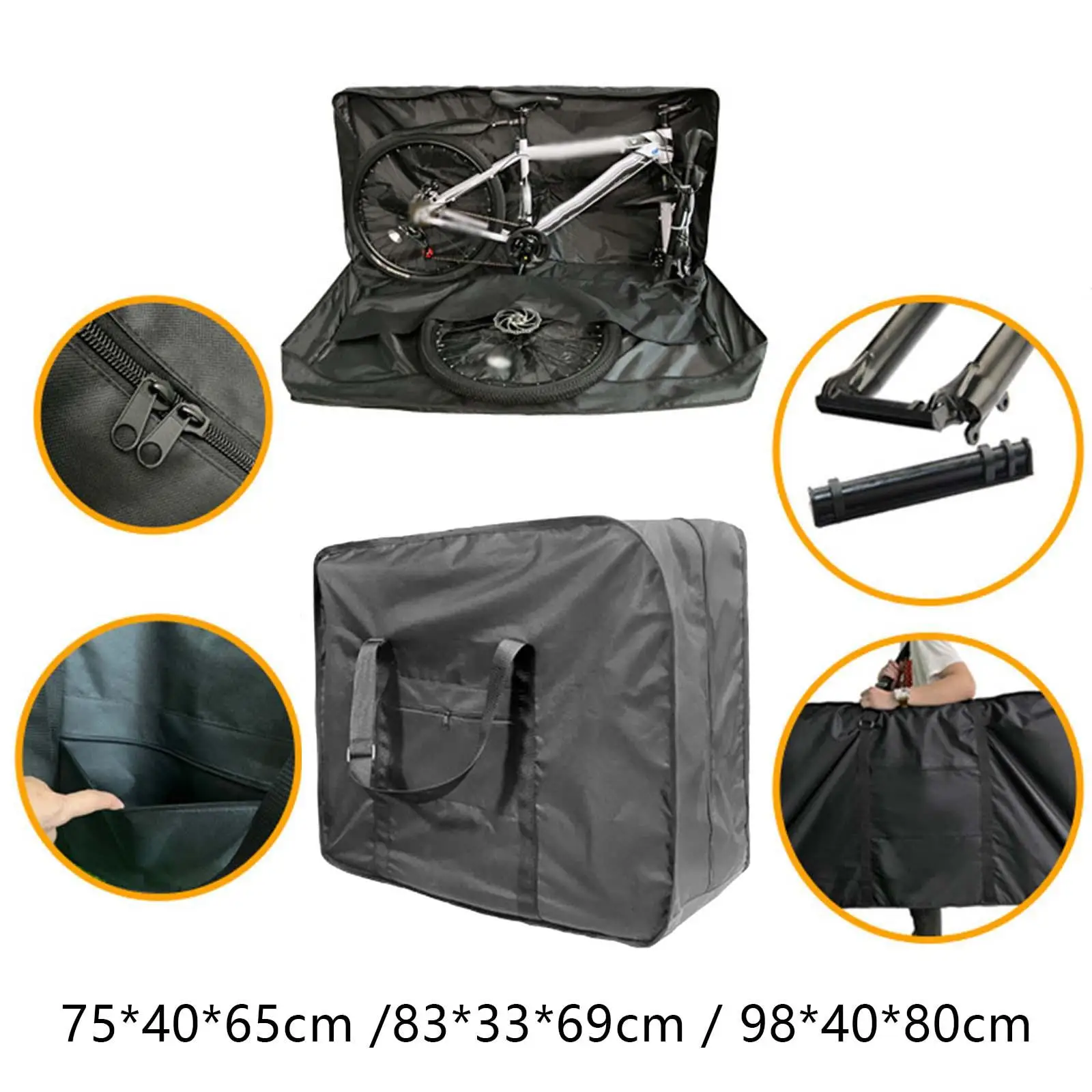 Foldable Bicycle Carrying Bag Bicycle Transport Case, Collapsible Bicycle