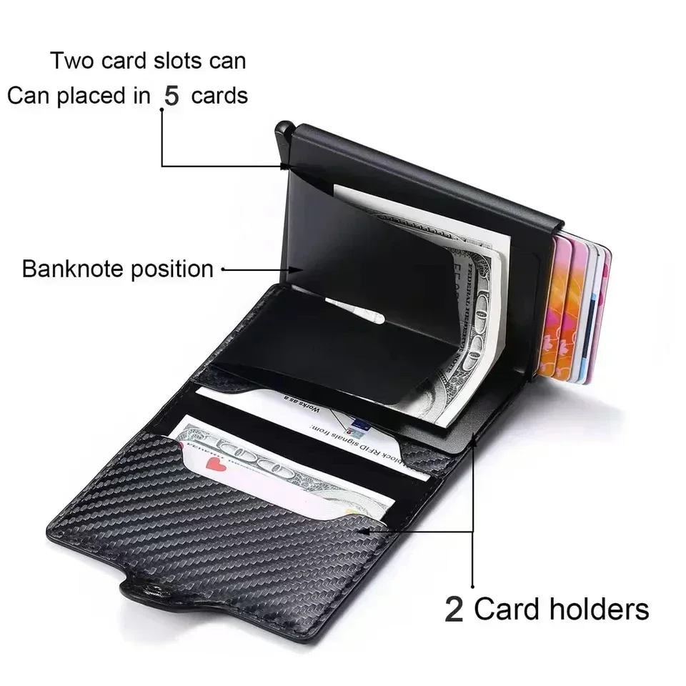 Anti Thief Rfid Credit Card Carbon Fiber Leather PU Men Wallet Gift  For VW Golf 5 6 7 8 GTI  Polo Mk6 R Mk7 Mk4 5