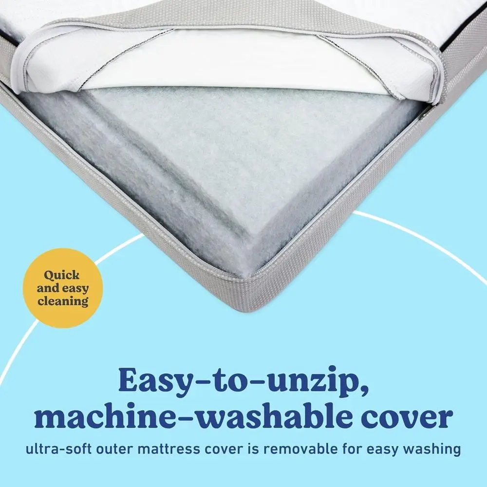 Essentials Colchão de berço e criança dupla face de 6 polegadas – Capa de colchão de berço de bebê ultramacio premium para dormir tranquilo, GREENGUARD G