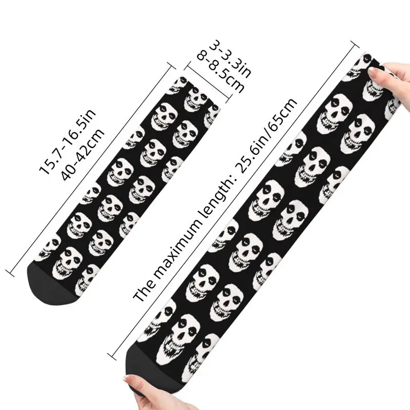 Novelty Printing Misfits Punk Rock Band Socks for Women Men Stretchy Summer Autumn Winter Crew Socks