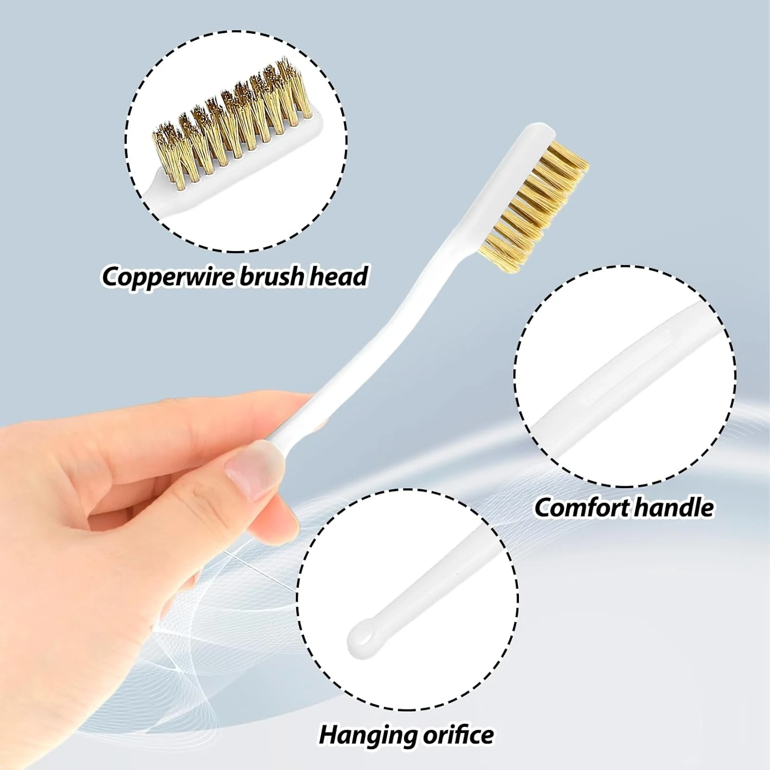 10pcs 3D Printer Nozzle Cleaning Copper Wire Toothbrush Copper Brush Handle Cleaning Toothbrush for Welding Rust Printer Nozzle