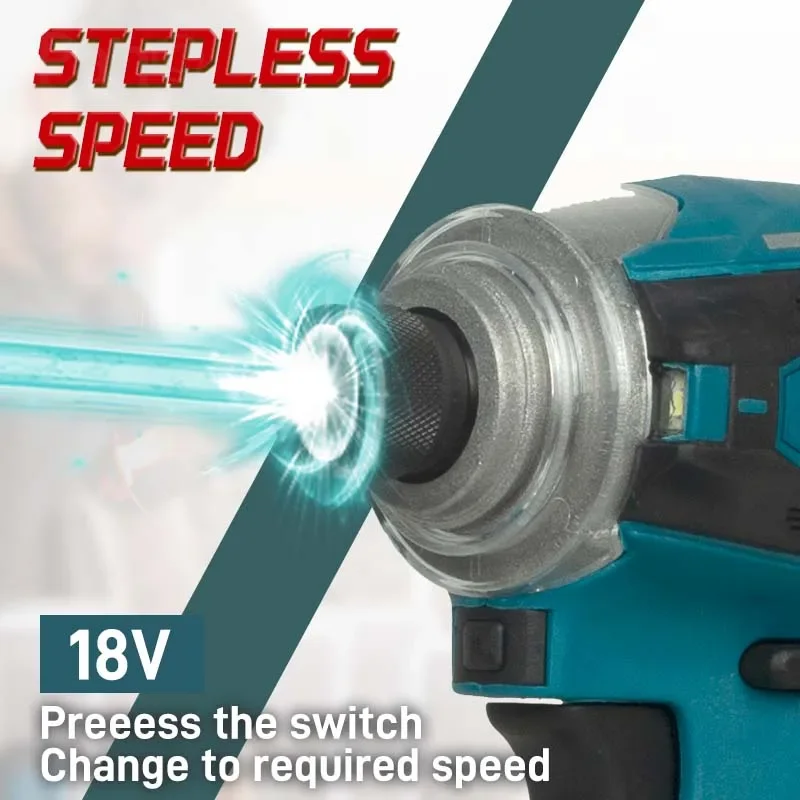 MAKITA DTD172Z Batteria al litio senza spazzole, funzione di memoria, cacciavite a 4 modalità