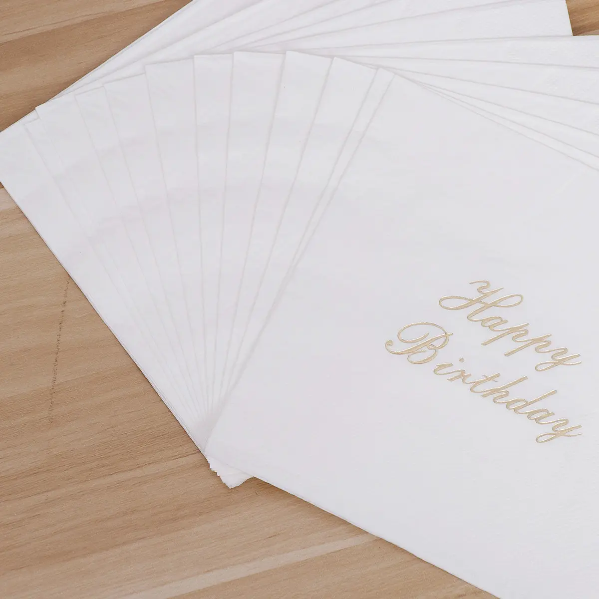 16Pcs Printed Paper Napkins Happy Birthday Party Wedding Shower Decorative Dinner Tissue Hot Stamping Party Napkins