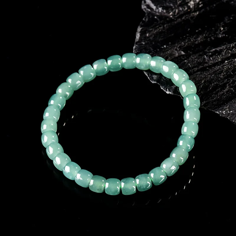 

Натуральный жадеит класса А, синяя вода, старый стиль, браслет из бисера, ледяной тип, нефрит, женские украшения, элитные подарки, Прямая доставка