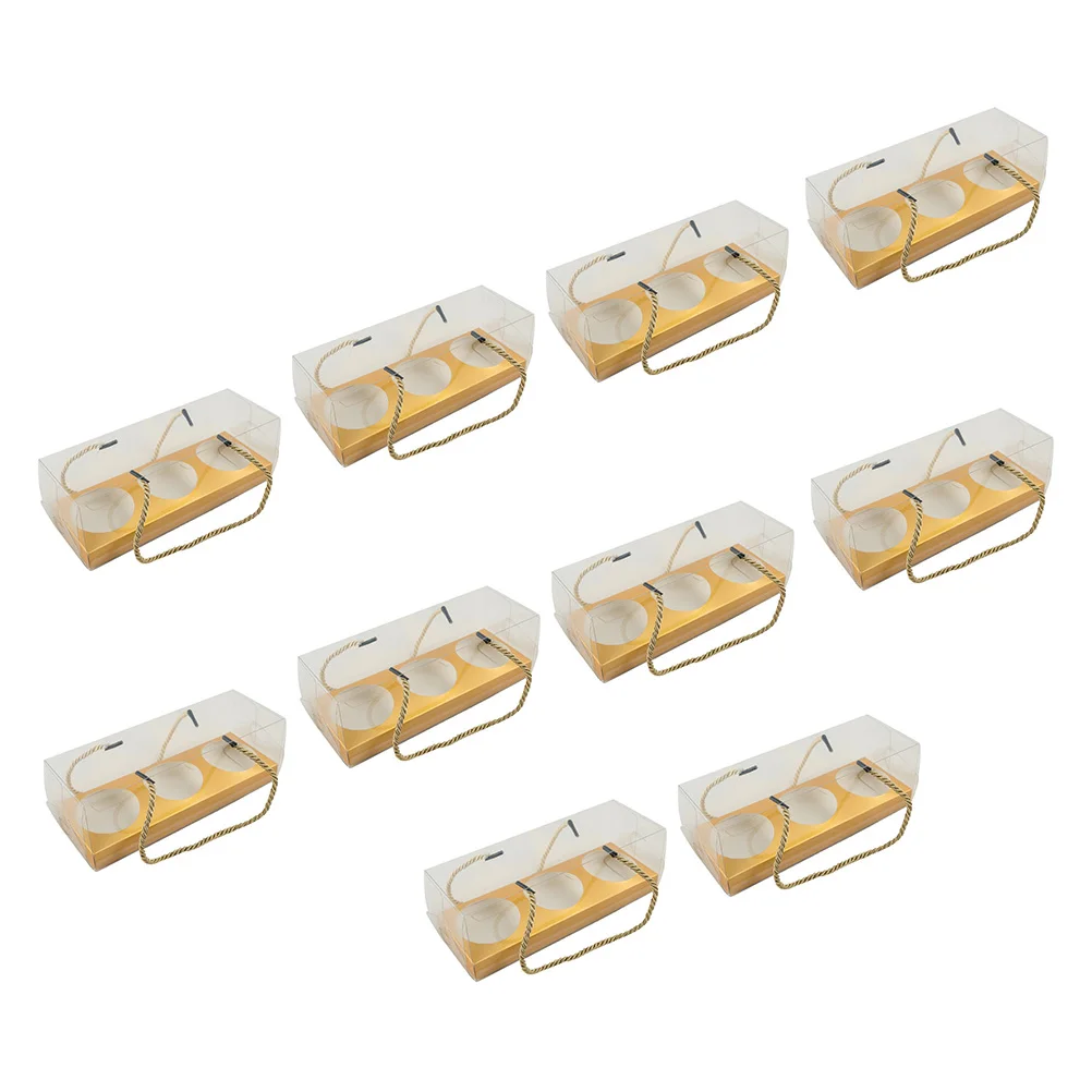 

10 Pcs Cake Box Set Cupcake Transport Container Containers Holder and Boxes Roll Rectangle Carrier Cheesecake Dessert