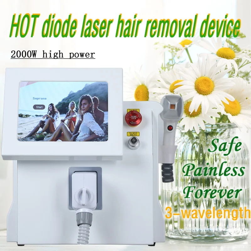 Diode Laser Hair Removal Commercial Depiladora Laser Appliances 3 Wavelength Painless Beautiful Whole Body Hair Removal Best