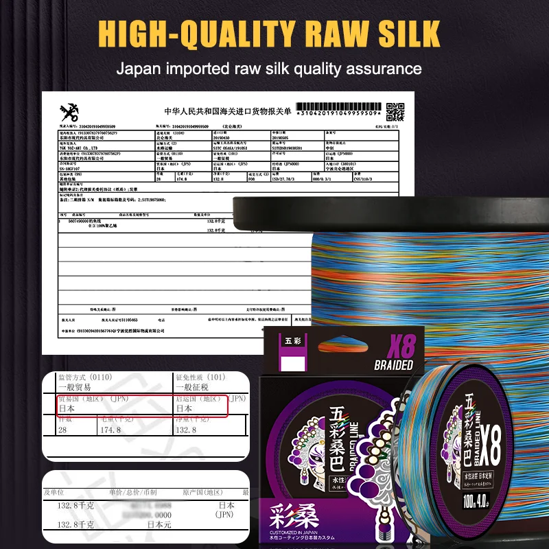 ZUKIBO 1000M Multicolor Multifilament PE Line Japan 8 Strands Braided Fishing Line High Quality Surfcasting Saltwater Main Line