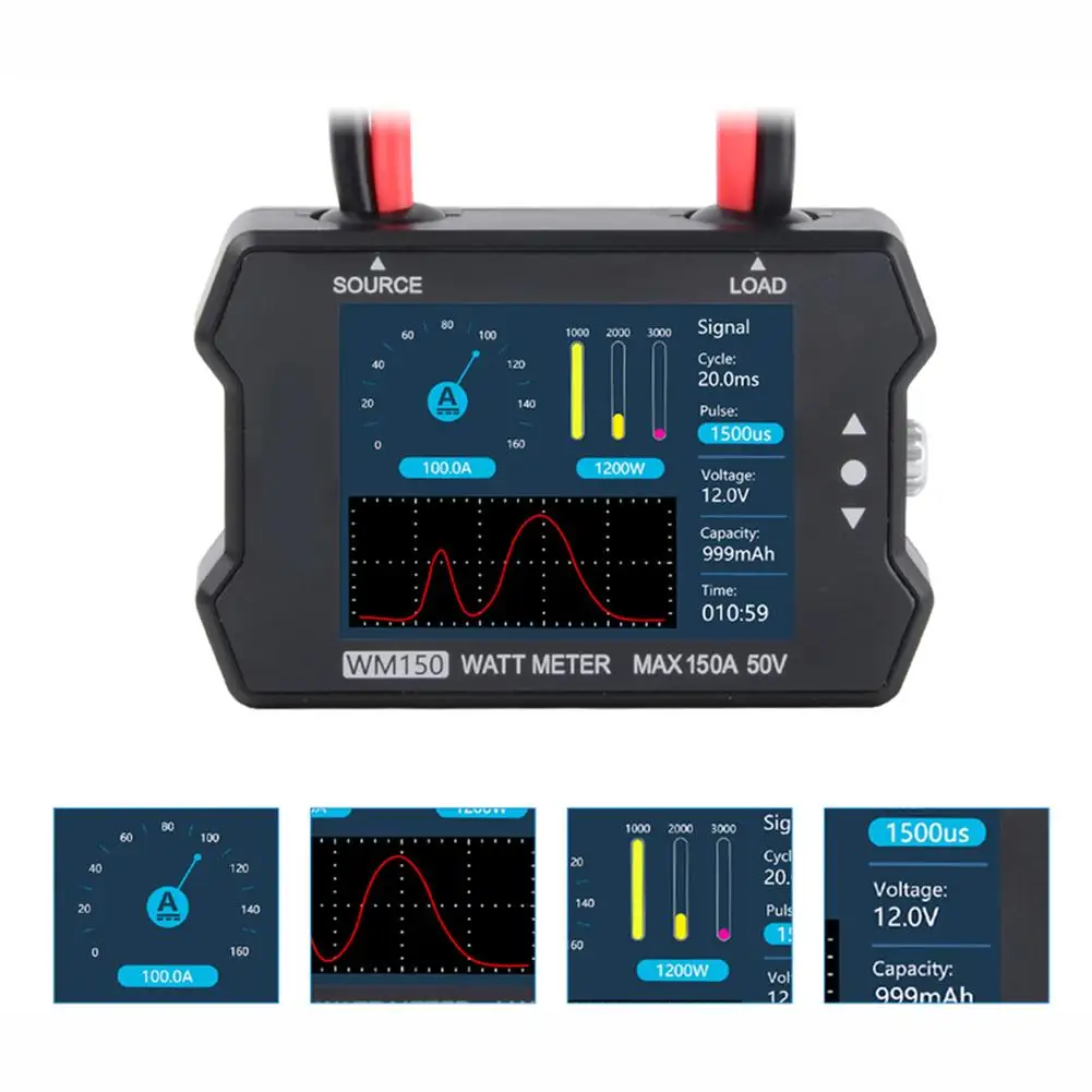 

WM150 150A 50V анализатор мощности ЖК-дисплей тестер напряжения и тока для тестирования измерительного инструмента аксессуар в наличии