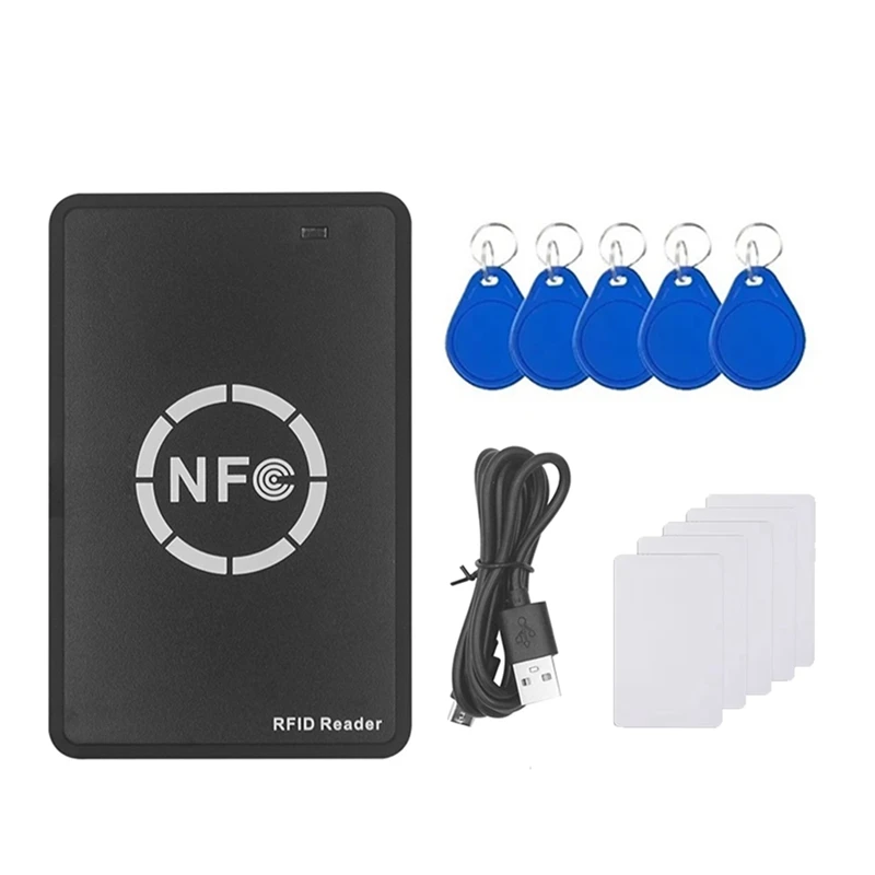 

ABGZ-RFID NFC Устройство чтения смарт-чипов/записи + 5 карт XUID + брелок для ключей RFID Дубликатор метки Копия клон ID IC Ключ-значок Копировальный аппарат