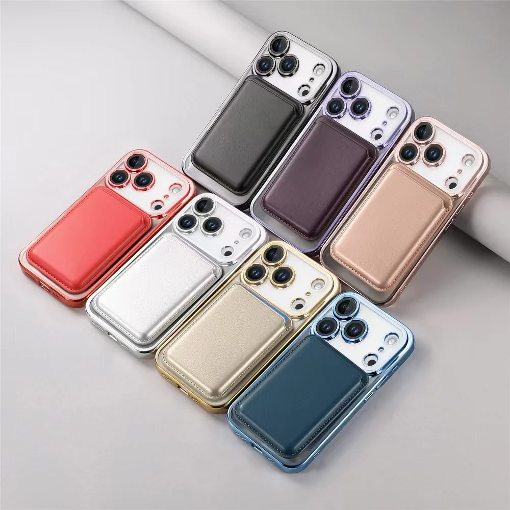 Luxury Lens Film Transparent Protective Magnetic Case&Card Case For iphone 17 16 15 14 13 12 Plus Pro Max For Magsafe Dropproof