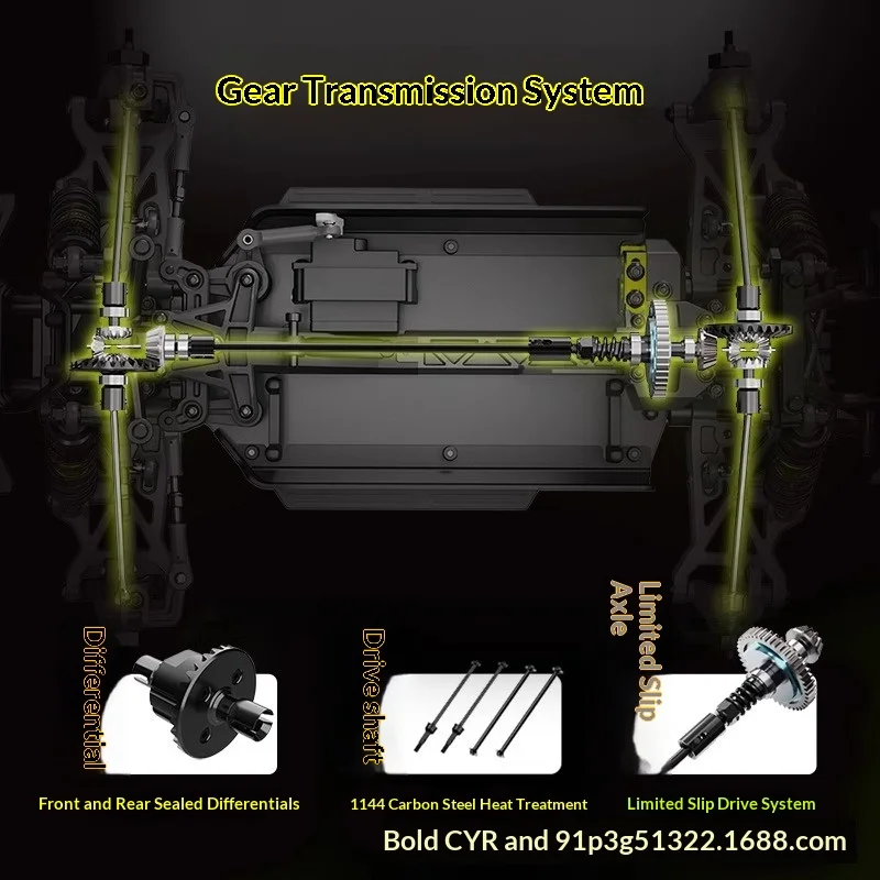 Gladiator 1:14 4WD RC Car - Ristorante fuoristrada ad alta velocità con telecomando Rock Crawler con pneumatici per tutti i terreni