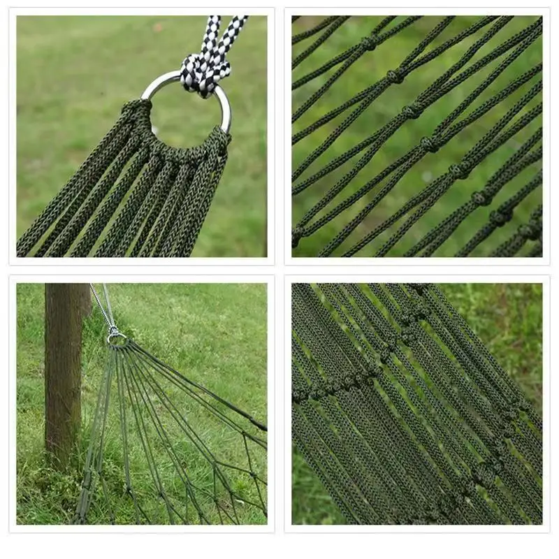 أرجوحة من حبل النايلون السميك للحديقة في الهواء الطلق، كرسي أرجوحة بسيط شبكي داخلي للاسترخاء والراحة