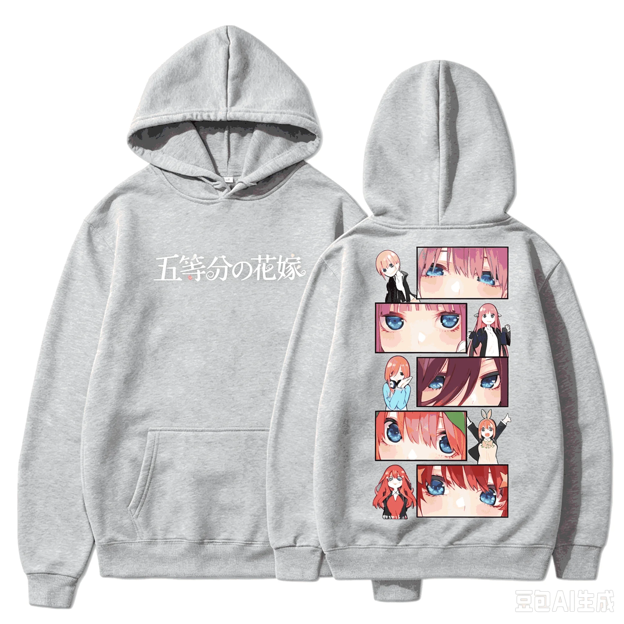 2026 Bestseller Anime The Quintessential Quintuplets Hoodie für Männer und Frauen Ästhetischer Hoodie mit Aufdruck Rundhals Lässiger Oversized-Sweatshirt – Detail 5