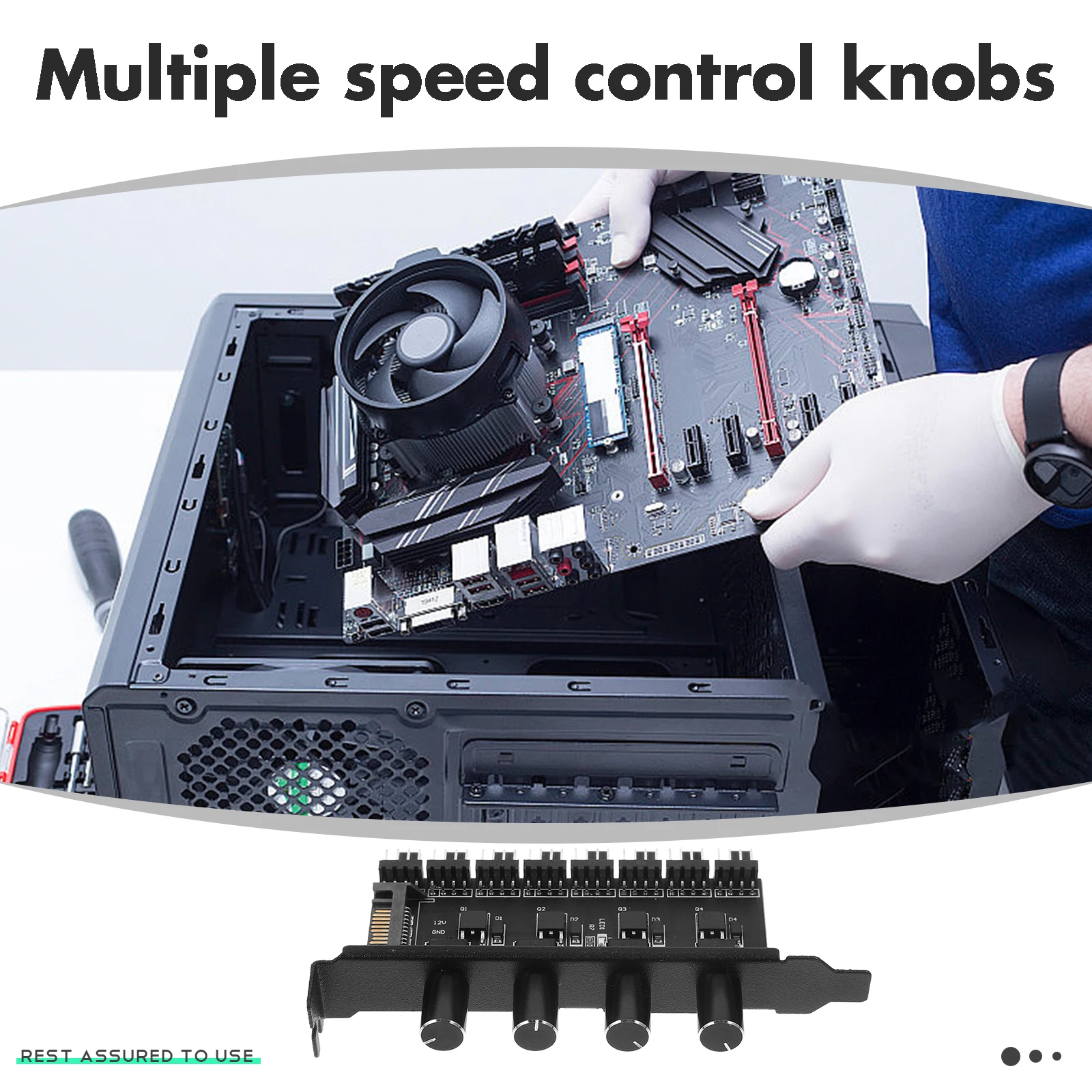 

Fan Controller Pc Cooling Hub Adjustable Speed Splitter For Computer Case Fans Quiet Operation Desktop Computer