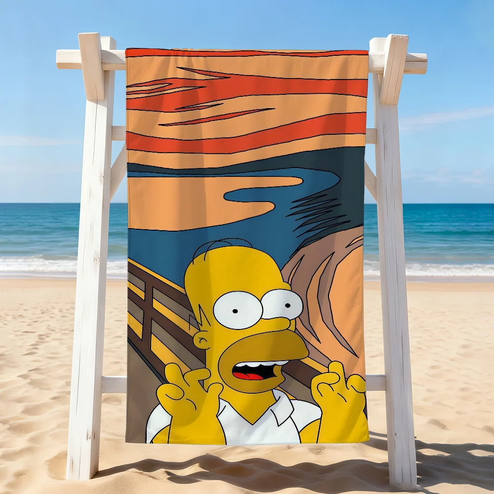 Cartoon cute THE S-SIMPSONS Towel Drying Bath Towel Applicable To Light Swimming Camping Yoga Beach Out