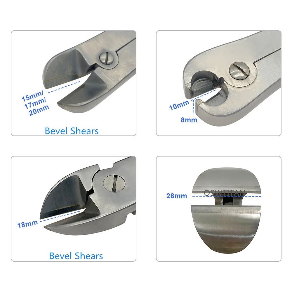 Imagem -03 - Tesoura Cortadora de Fio Articulada Dupla Tesoura Chanfrada Peça Tesoura Ortopédica Instrumentos Cirúrgicos de Osso