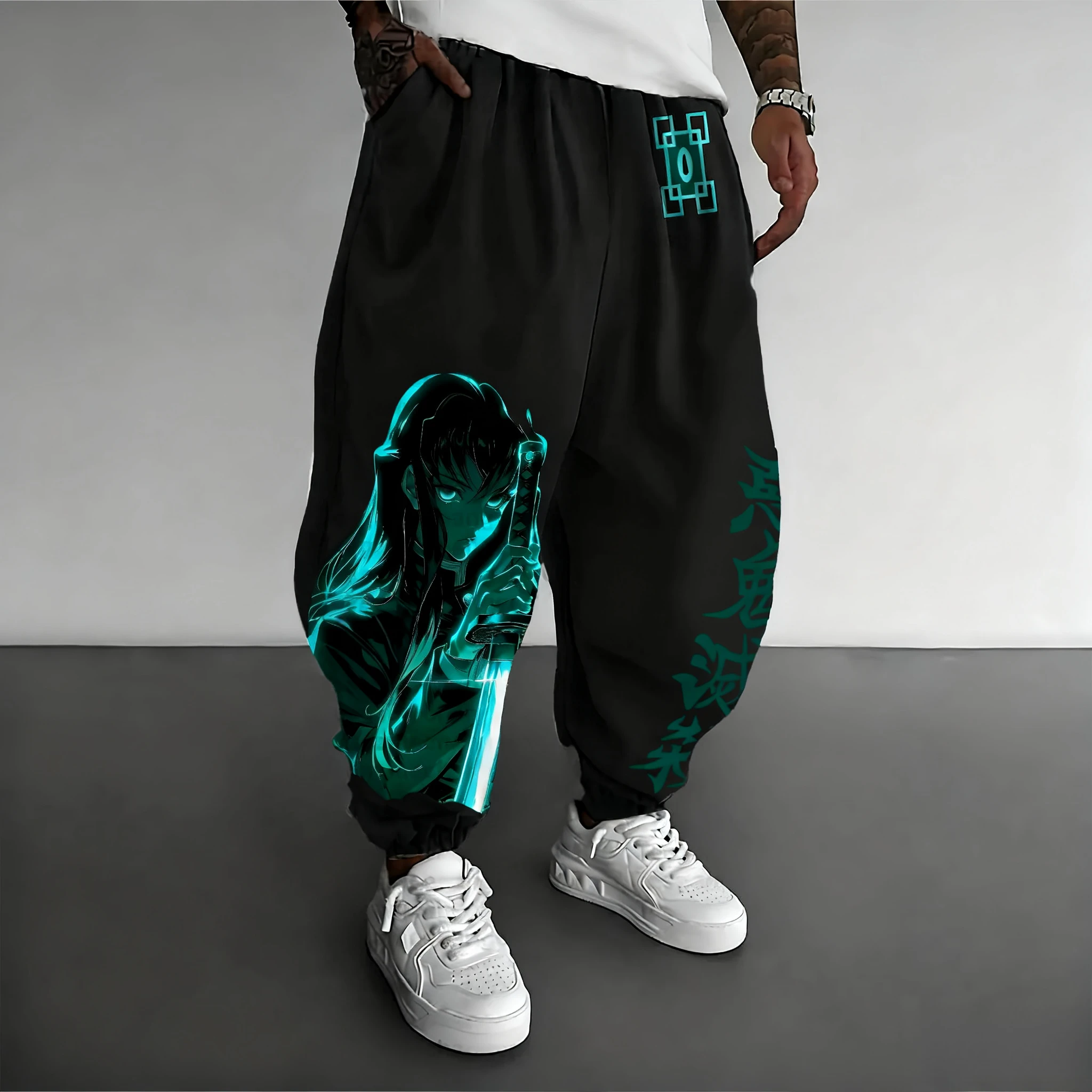 กางเกงวอร์มลายอนิเมะดาบพิฆาตอสูร สไตล์ Y2K อเนกประสงค์ คอลเลคชั่นฤดูใบไม้ร่วง/ฤดูหนาว 2025 ลายโทคิโท มุอิจิโร่ สไตล์ฮาราจูกุ ทรงหลวมใส่สบาย