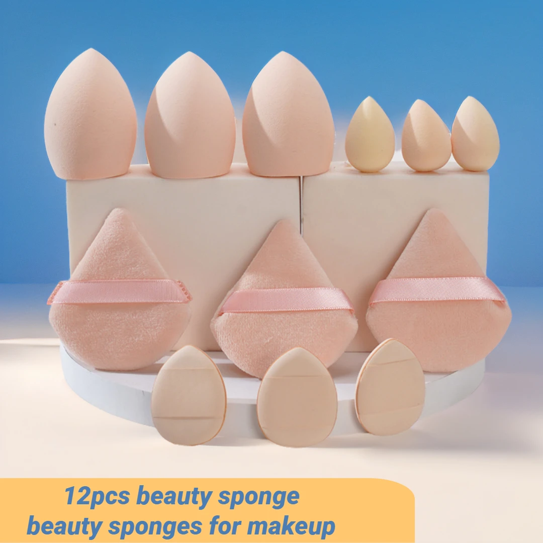 12pcs Makeup Sponge Set ,beauty sponges for makeup,Face Makeup Puff Tool.Delicate, non-stuck make-up application
