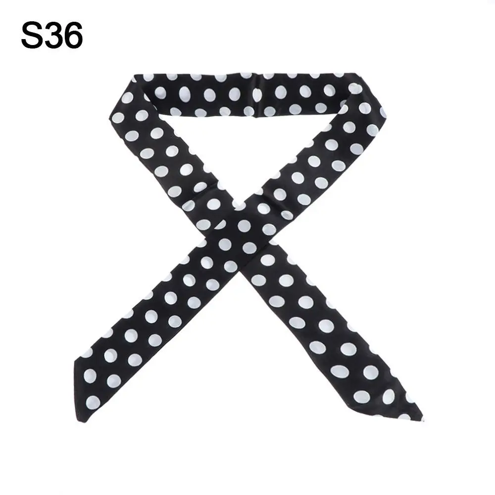 2Pcs Fashion Hairband Decoration Accessories Neck Scarf Decor Ribbon Scarf Handbag Handle Ribbon Small Silk Scarf