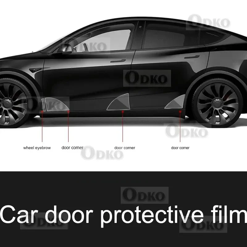 

Защитная пленка для двери, 2-сторонняя невидимая износостойкая наклейка на крыло из ТПУ, крышка, царапины для Tesla Model 3/y пленка