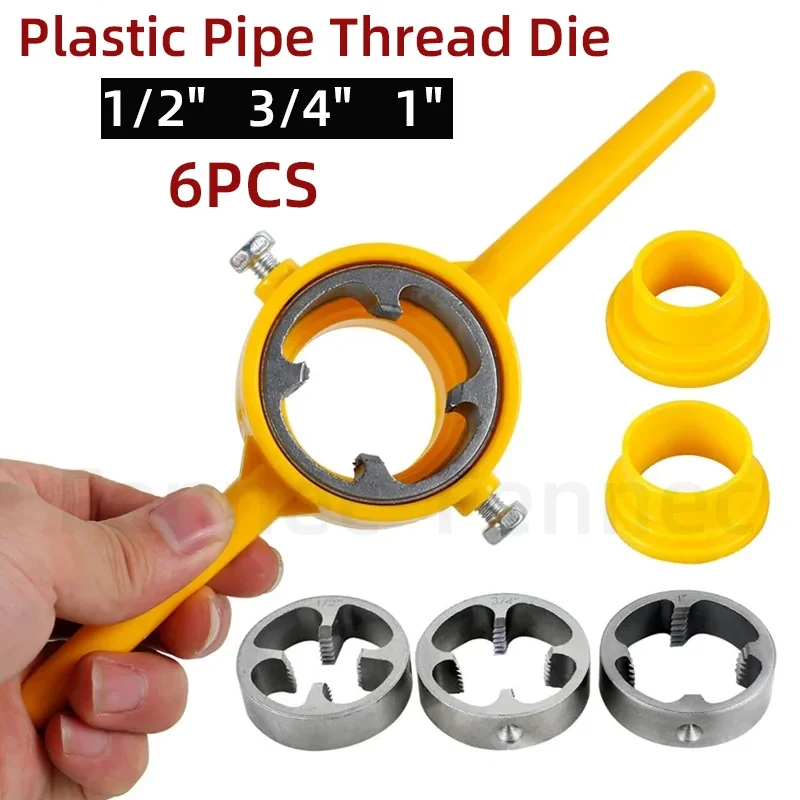 6PCS Plastic Pipe Thread Die Kit 1/2\