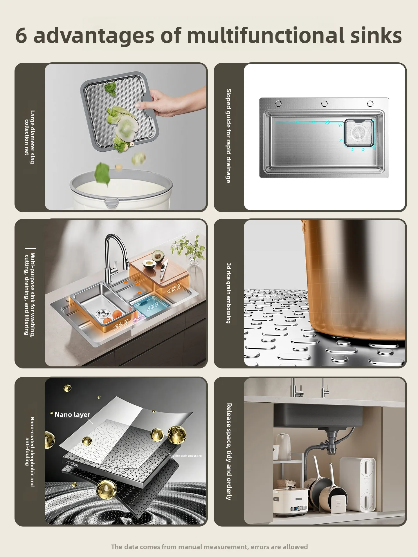 CX stainless steel sink 4MM thick vegetable basin large single   household kitchen vegetable basin sink sink