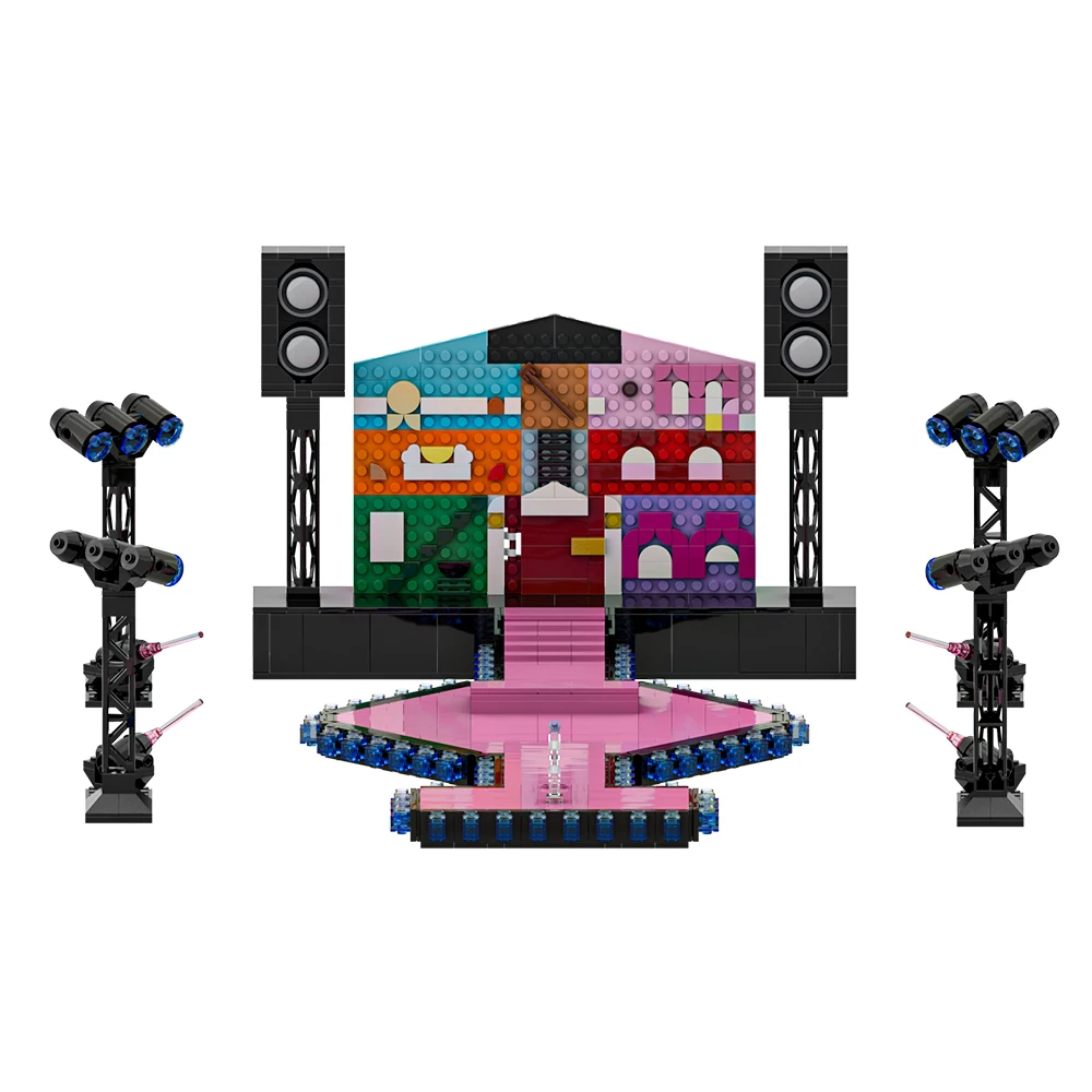 MOC Taylors The Eras Tour Model Building Blocks Famous Singer Taylors Lover House Concert Music Stage Design Brick Toy Gifts