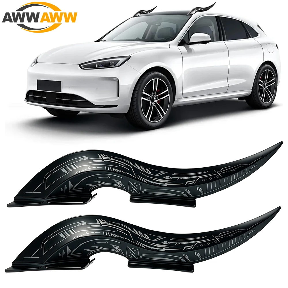

1Set Waterproof Dragon Horn Car Fins Roof Decoration,Universal Fit for All Cars, 32 LED Lighting Modes,Touch Control,Type-C Port