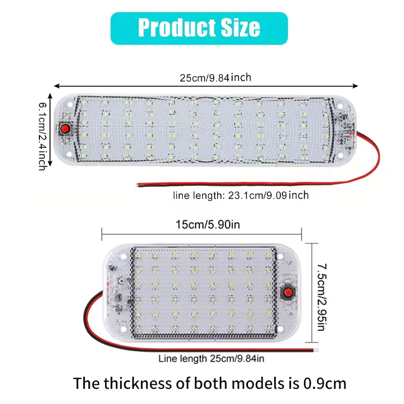 1PC Vehicle Interior Led Light Bar With Switch For Car Van Lorry Truck RV Camper Boat Indoor Car Ceiling White Light Dome Lights view 3