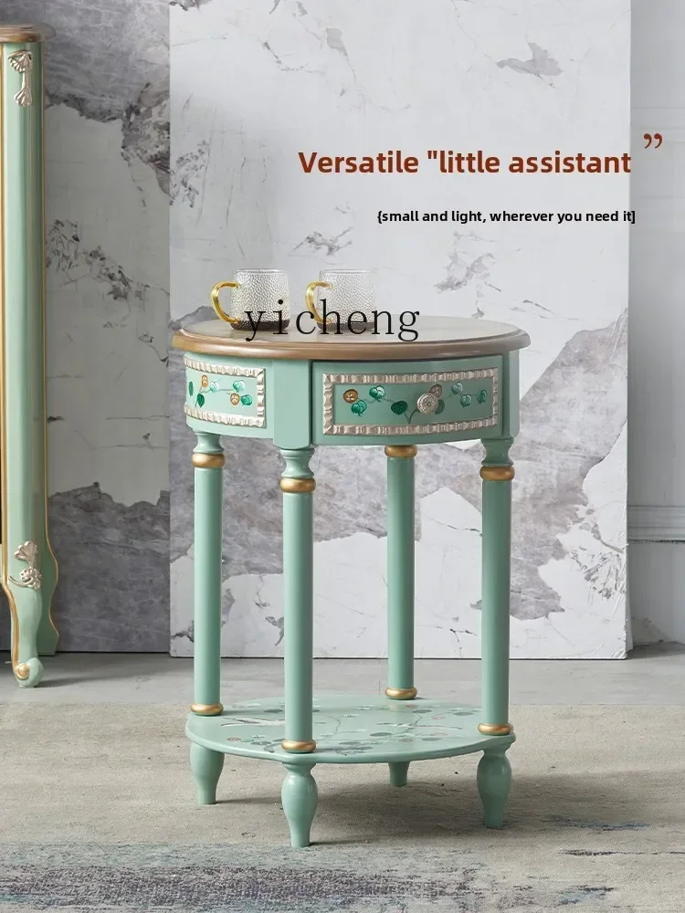 

painted edge table living room home sofa small coffee table retro small round coffee table