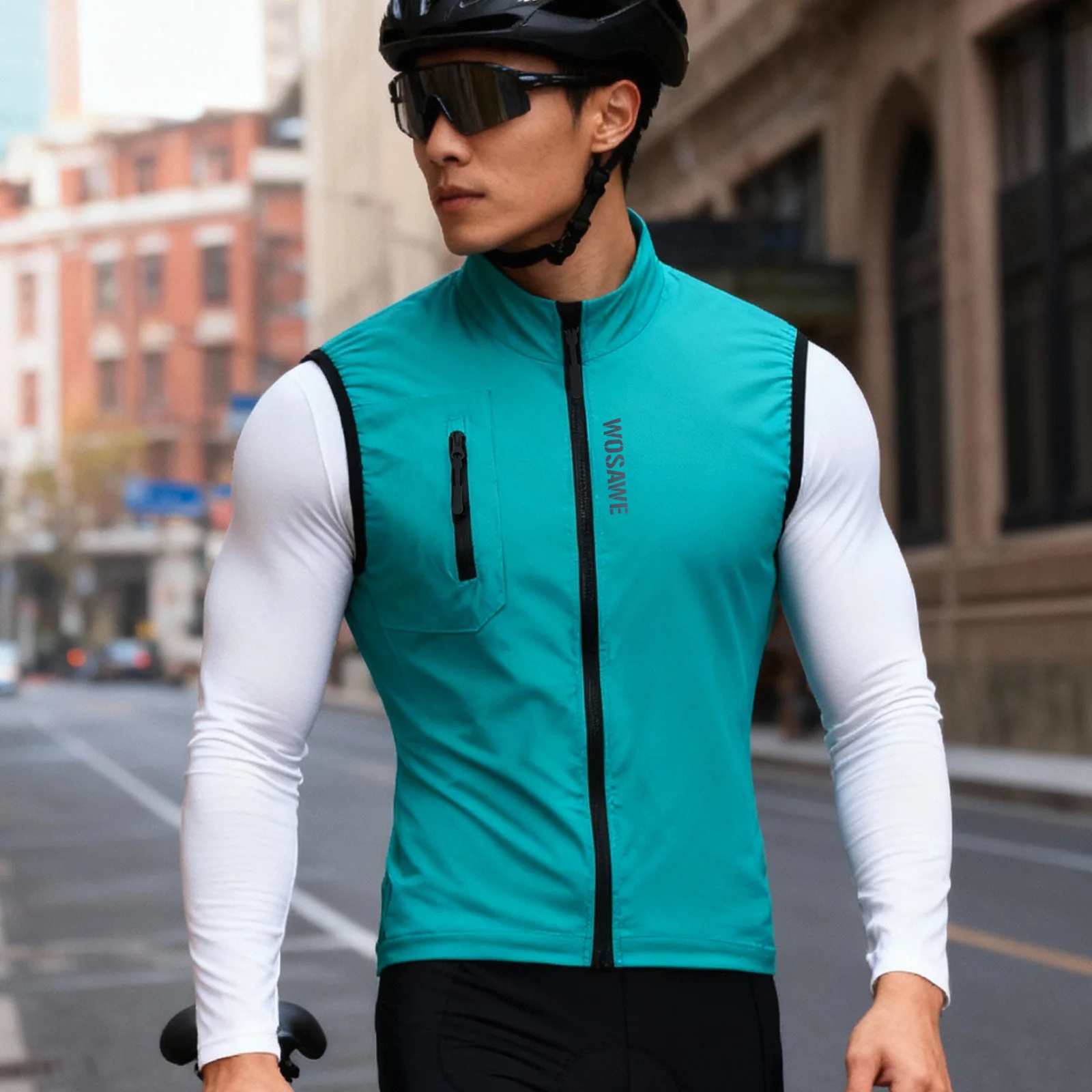 WOSAWE Men Cycling Vest Windproof Breathable Mountain Bike Lightweight Sleeveless Gilet MTB Road Cycling Jersey Sports Wind Vest