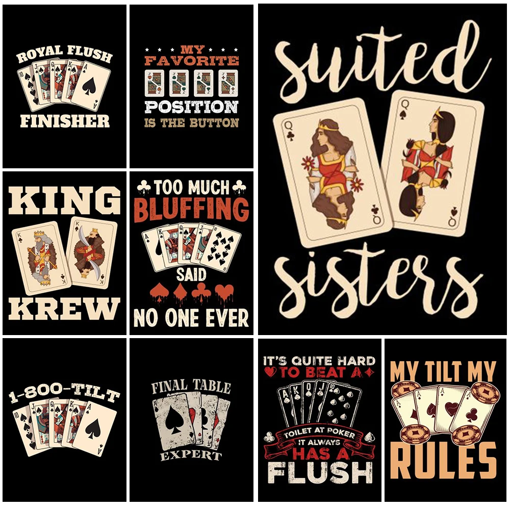Queen Sister Bar King Poker Playing Cards Nordic Poster Wall Art Canvas Painting Wall Pictures For Living Room Decor Unframed