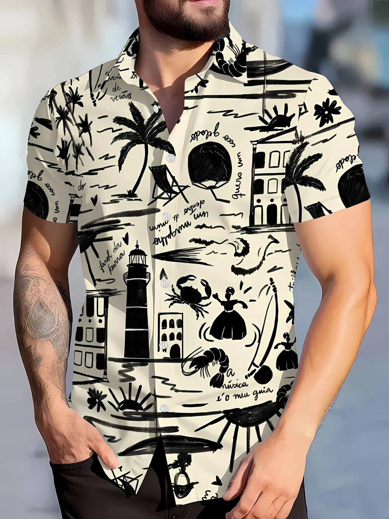 

2026 Summer New Style Men's Short-Sleeved Shirt - 3D Printed Pattern - Wicking and Drying - Casual and Fashionable Shirt